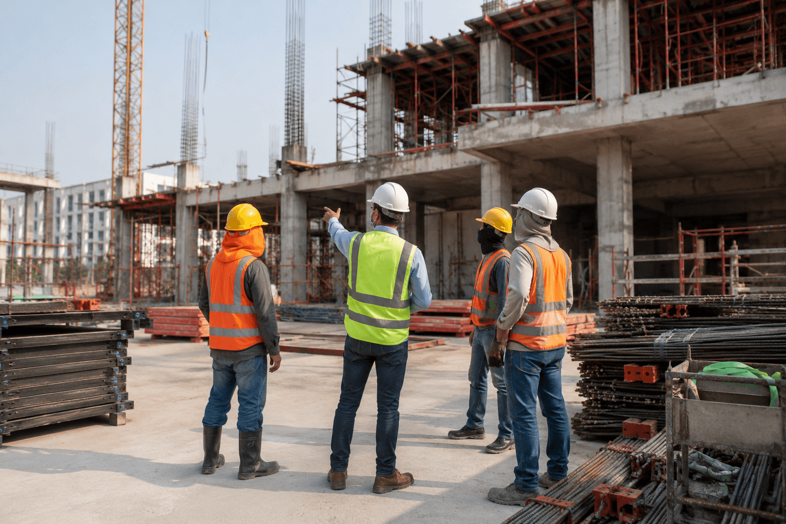 EL Services BR team surveying an active Louisiana construction site